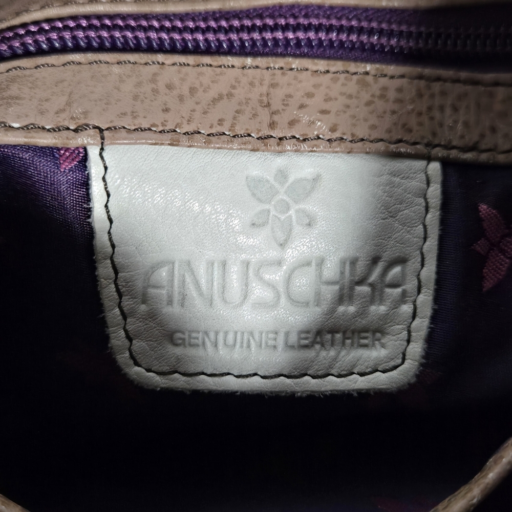 Anuschka Butterfly Floral Leather Handpainted Shoulder Handbag Coin Purse, Cover - Picture 12 of 15